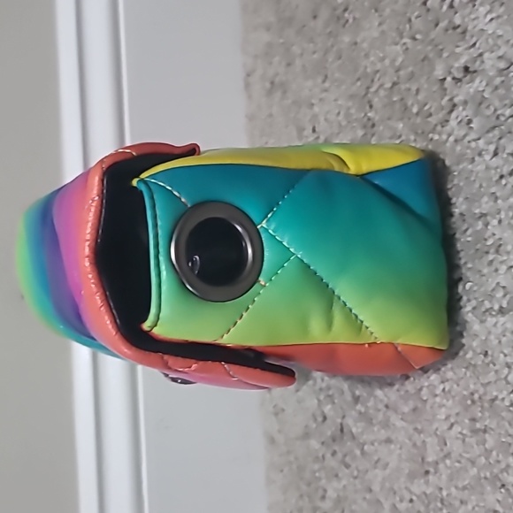 Kurt Geiger London Kensington Quilted Leather Shoulder Bag Clutch Rainbow Bag - Picture 5 of 16